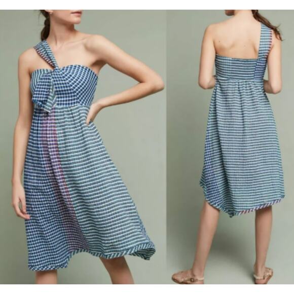 Anthropologie Maeve One Shoulder Waverly Dress Asymmetrical Hem Women's 2 / XS - Picture 1 of 11